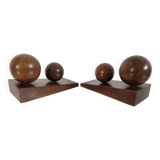 Pair of art deco walnut bookends, 1930s-40s