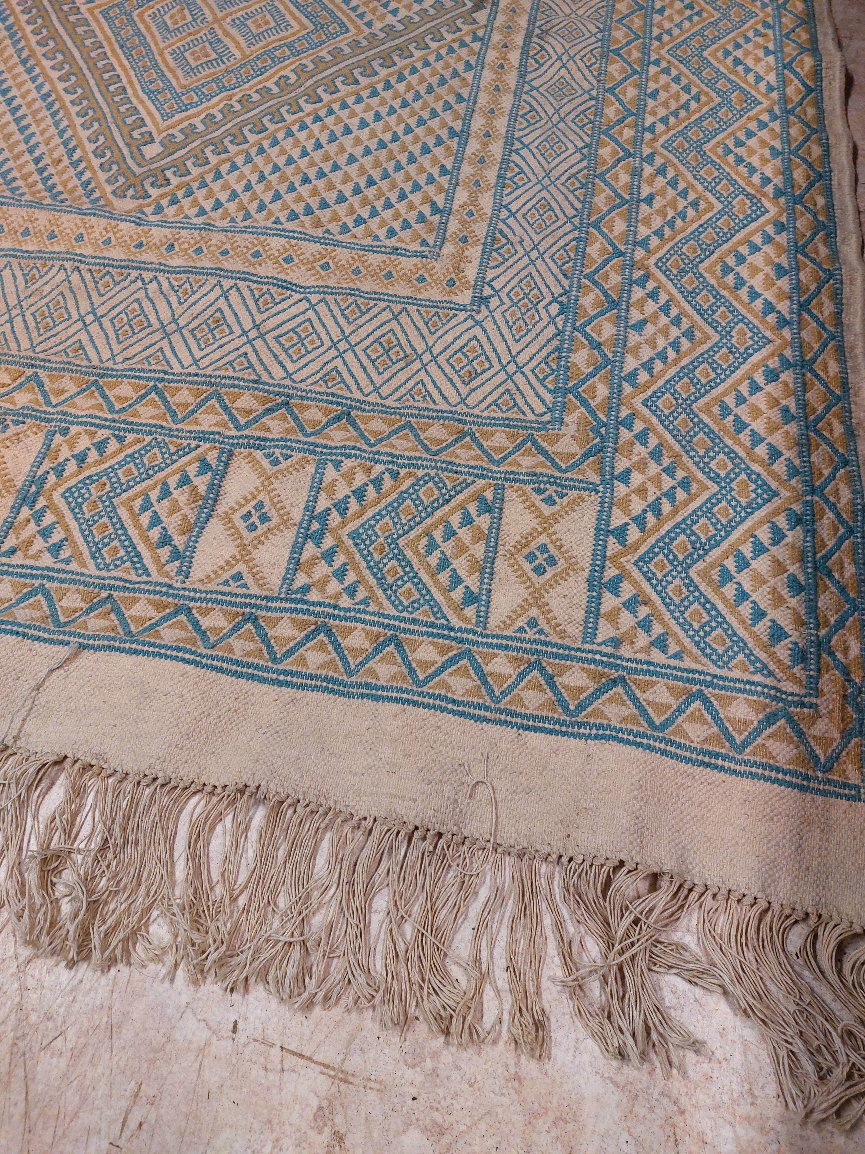 Tunisian Berber Rug - Margoum Rug - Handwoven Wool - 210x160 cm