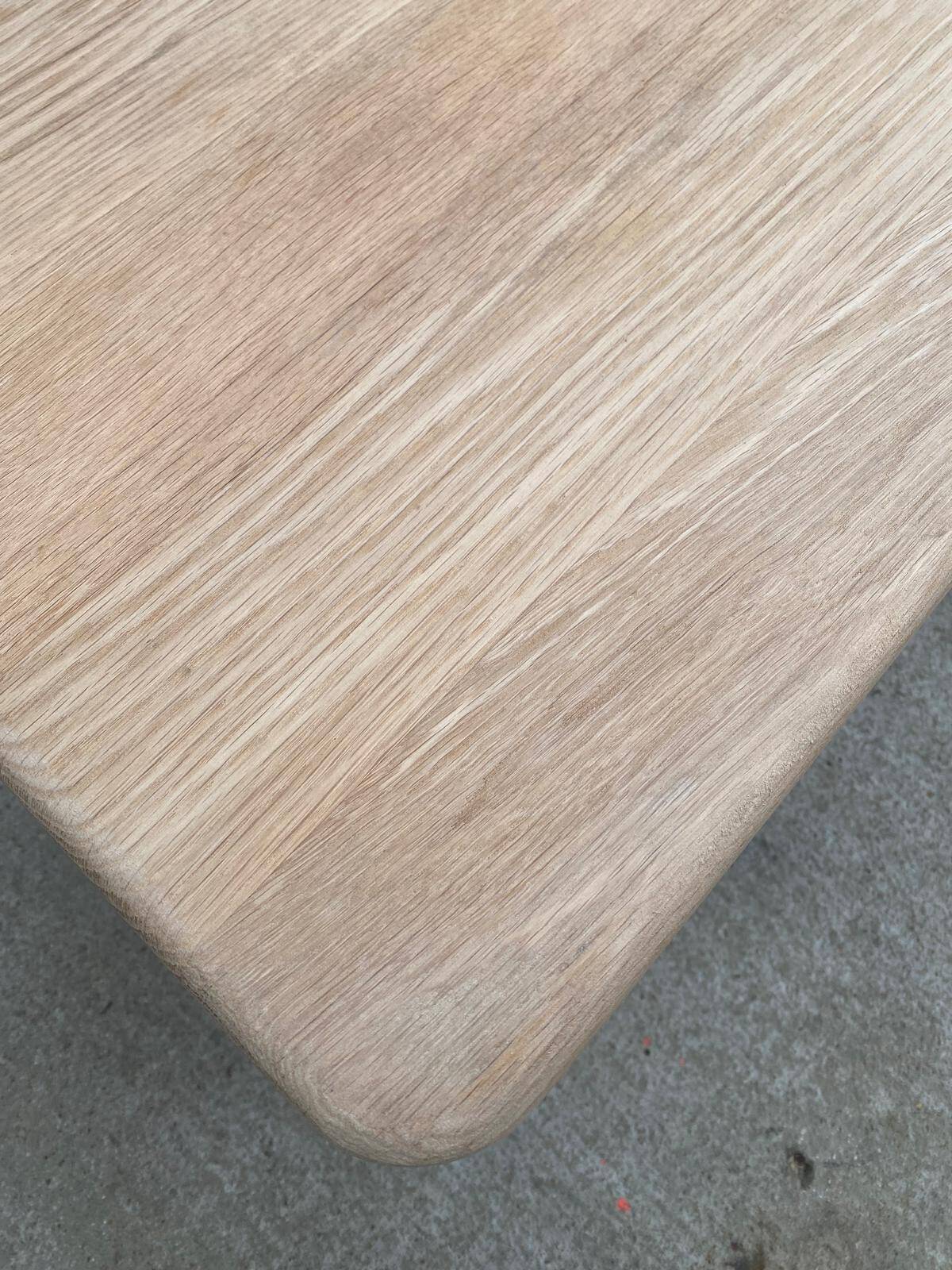 Extendable farmhouse table renovated in solid raw oak 2 drawers 2 benches 20