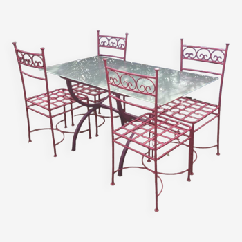 Table et 4 chaises de jardin