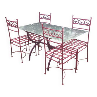 Table et 4 chaises de jardin