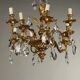 Antique Rococo-style chandelier in gilded bronze, 20th century.