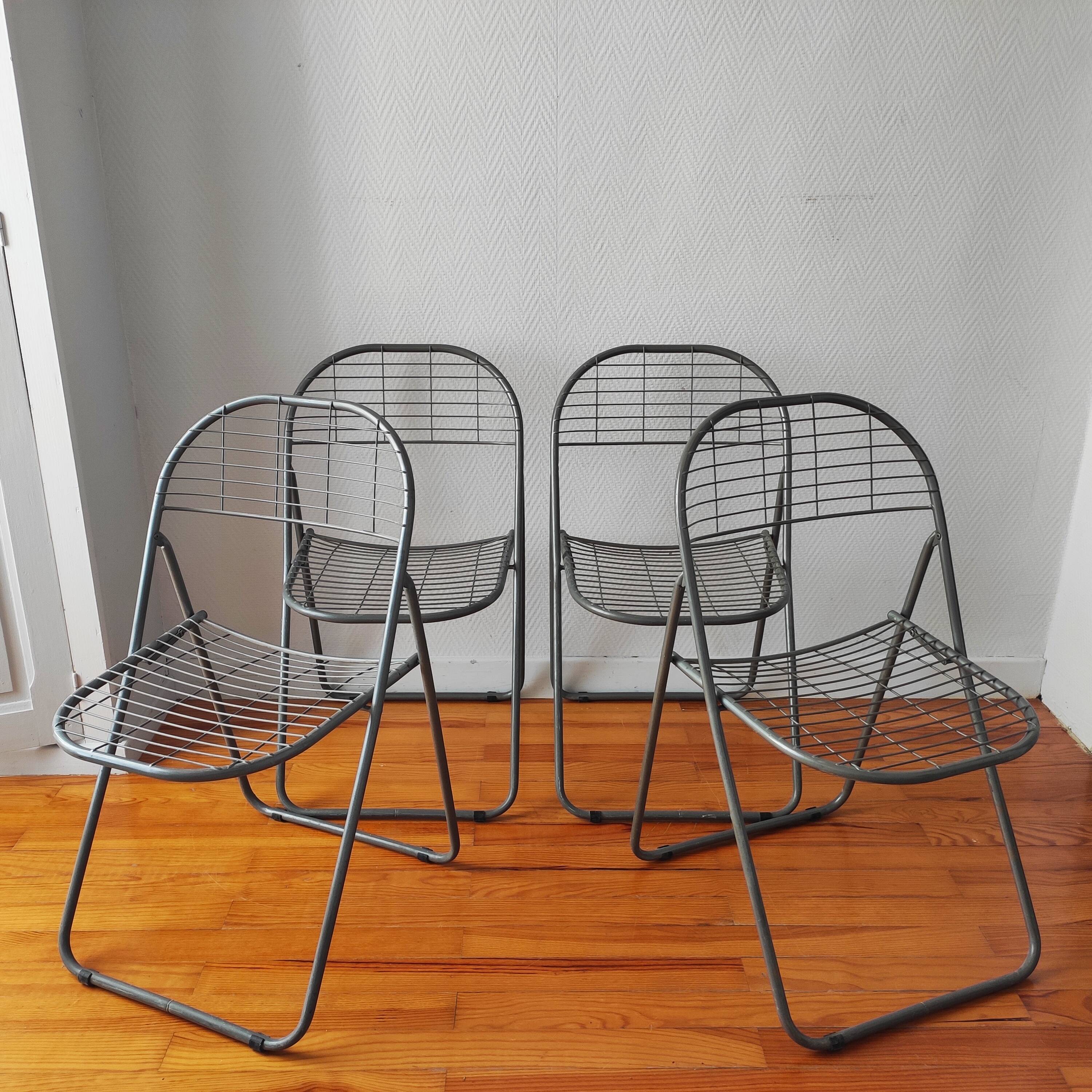 4 vintage folding chairs 1980 Niels Gammelgaard