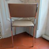 1970s chrome and faux leather chair