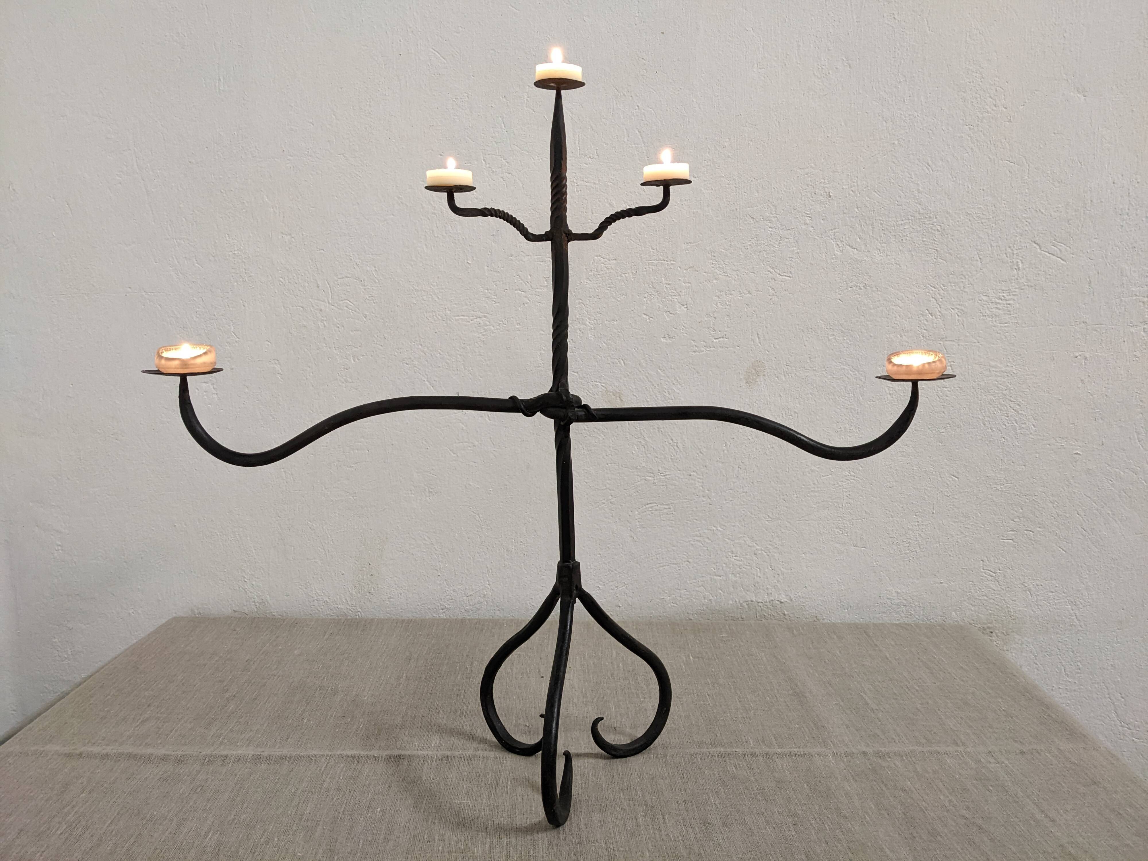 Wrought iron candlestick XIXth