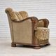 1950s, Danish relax armchair, furniture velour, carved oak wood.