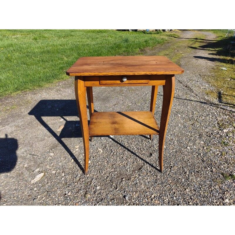 Oak table from the 1930s, 1 drawer.