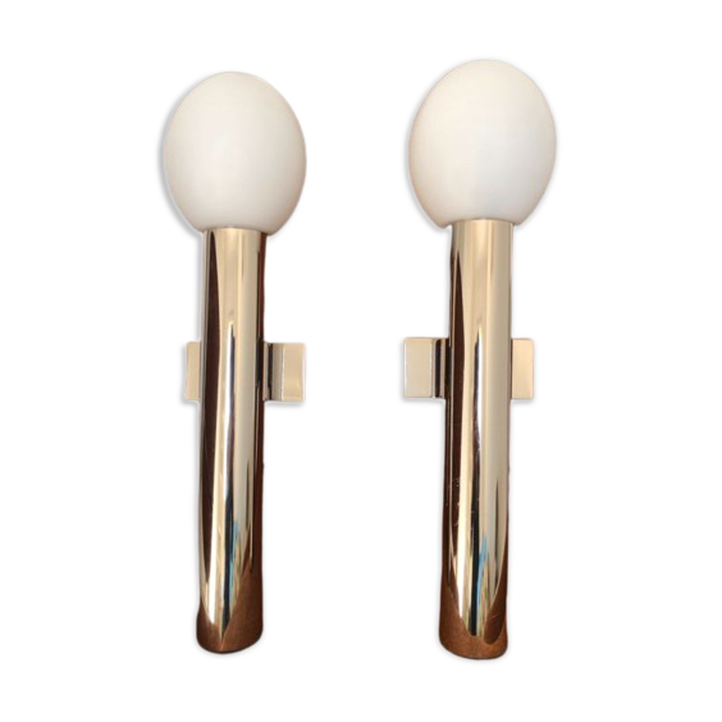 Pair of chrome wall lamps from Sciolari, Italy 1970's