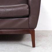 Vintage Brown Leather Sofa on Rosewood Legs from Porfilia Werke, 1960s