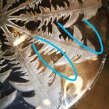 Dish by René Lalique, model "Dandelions", in patinated glass