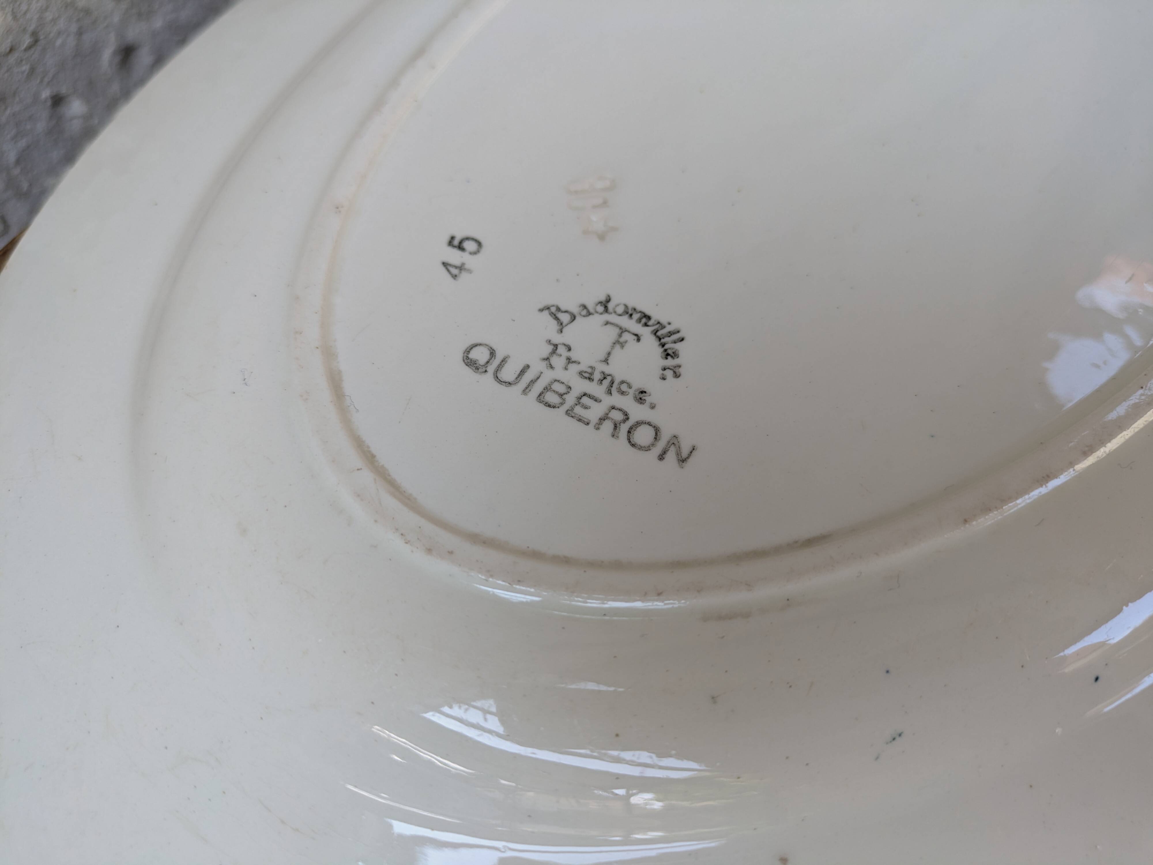 Antique Badonviller Quiberon dish – Art Deco iron earthenware