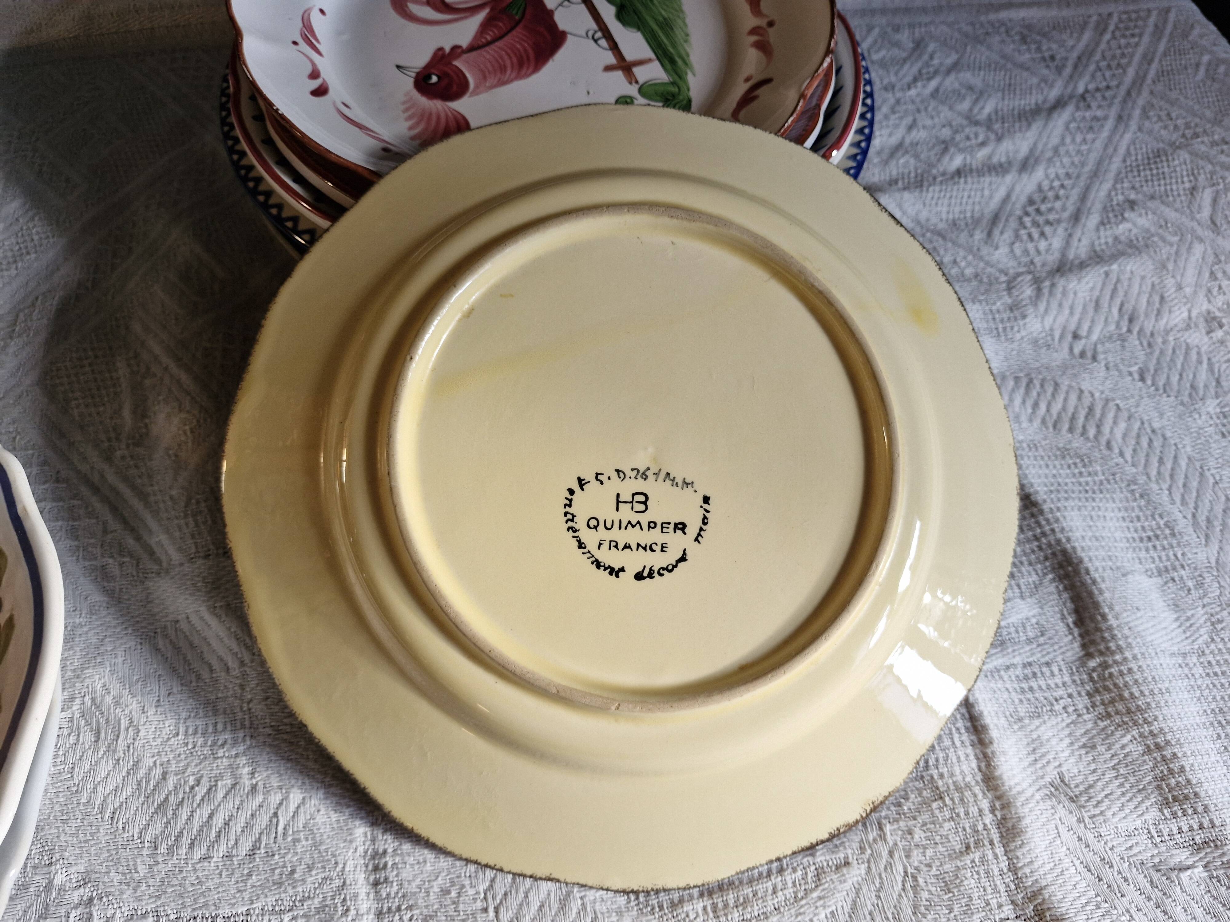 HB Quimper Decorative Plate - Vintage Ø25 cm