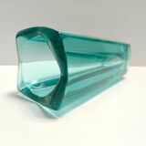 Postmodern Thick Teal Blown Glass Vase #472 by Jiri Zejmon, Czech Republic