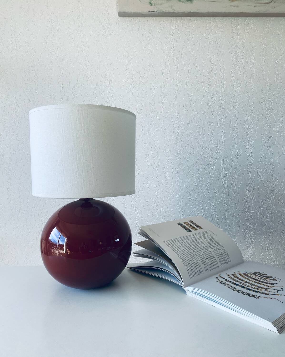 Terracotta ceramic ball lamp