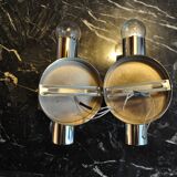 Pair of wall lights from Sciolari, chrome-plated metal, Italy, 1970