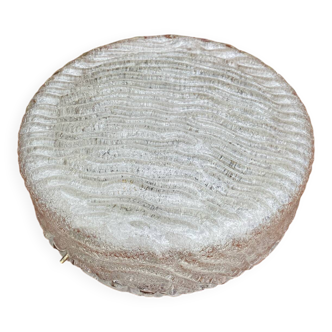 Vintage 1980s Round Molded Glass Ice Cube Wall Sconce