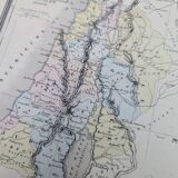 Palestine, old map, printed in 1852.