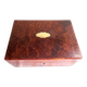 19th century Napoleon III box, blue silk padded jewelry box in elm burl