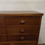 Armoire d'apothicaire vintage en chêne avec tiroirs