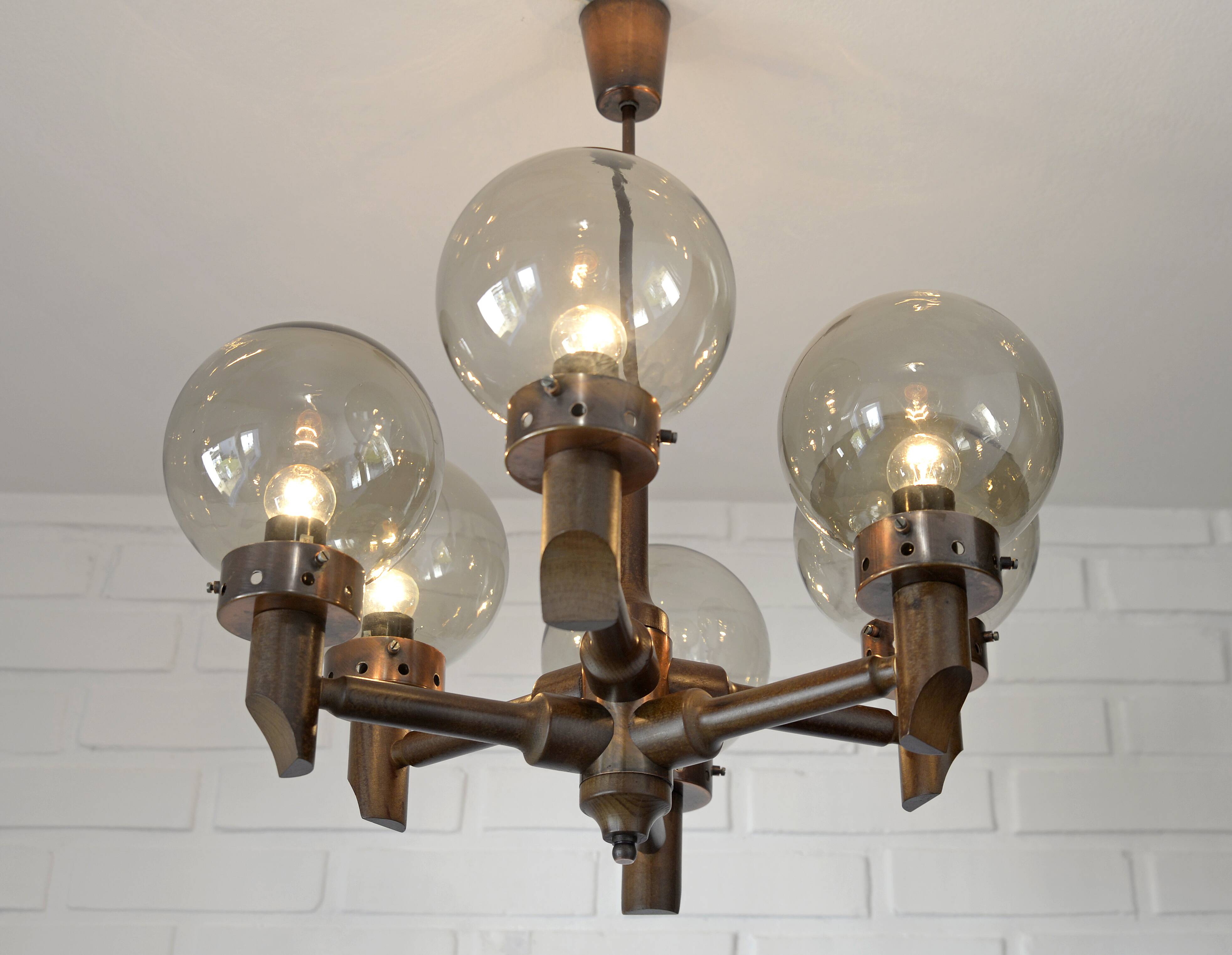 Vintage rustic chandelier wooden hanging lamp medieval style pendant light