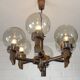 Vintage rustic chandelier wooden hanging lamp medieval style pendant light