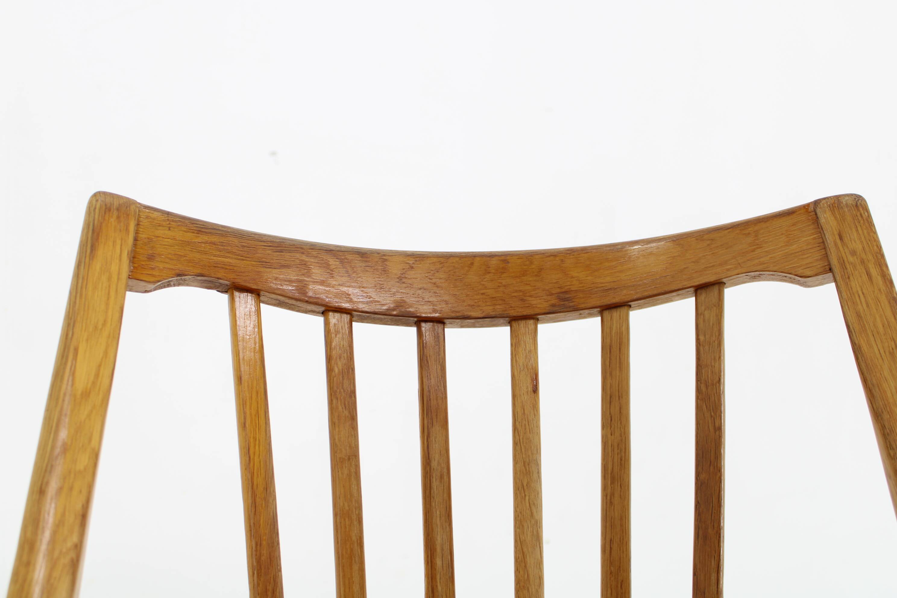 1960s Antonin Suman Oak Chair, Set of Three