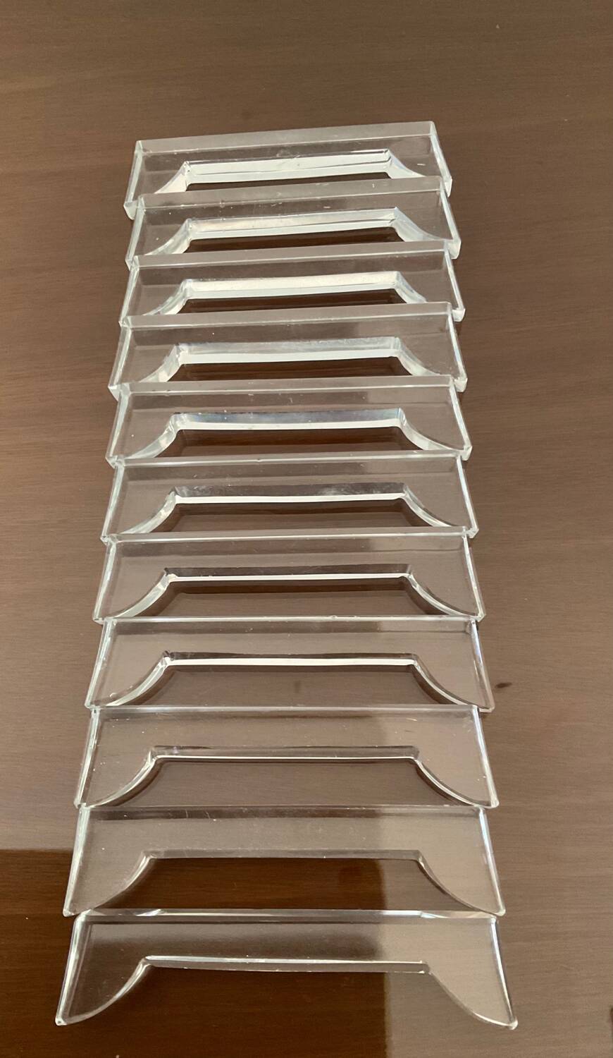 Set De 11 Porte-couteaux En Cristal Ciselé - Années 60 - Vintage - Transparent