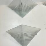 Postmodern Set of four large thick murano glass sconces by Mazzega. Italy 1980s