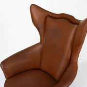 Mid-Century Italian Wingback Armchair in Leatherette, 1950s