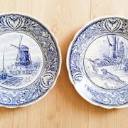 Lot de 2 assiettes décoratives  "Delft Blauw " , Boch,