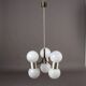 Vintage ceiling light in aluminium and glass, Italy, 1970s.