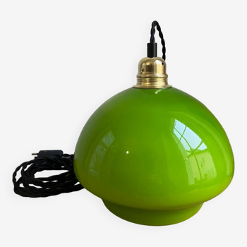 Green opaline portable lamp