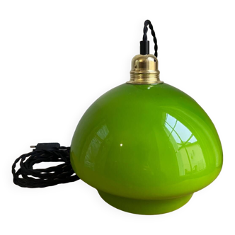 Green opaline portable lamp