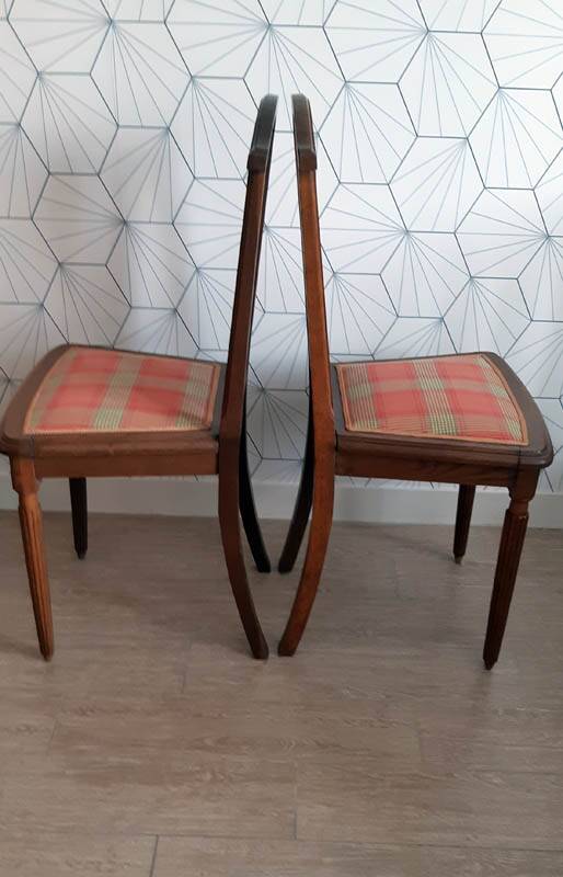 Lot de 2 chaises art déco vintage.