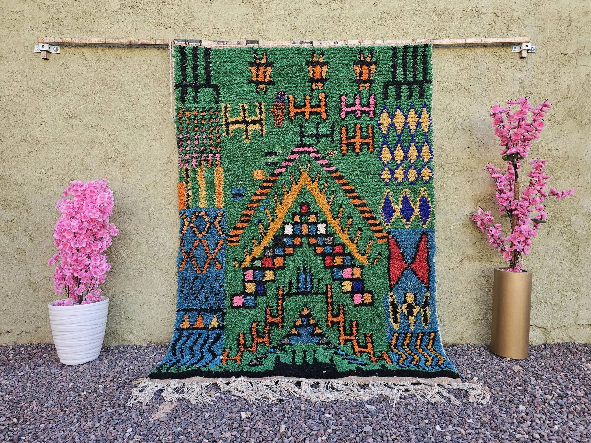Tapis berbère naturel artisanal 2.5x1.5 m