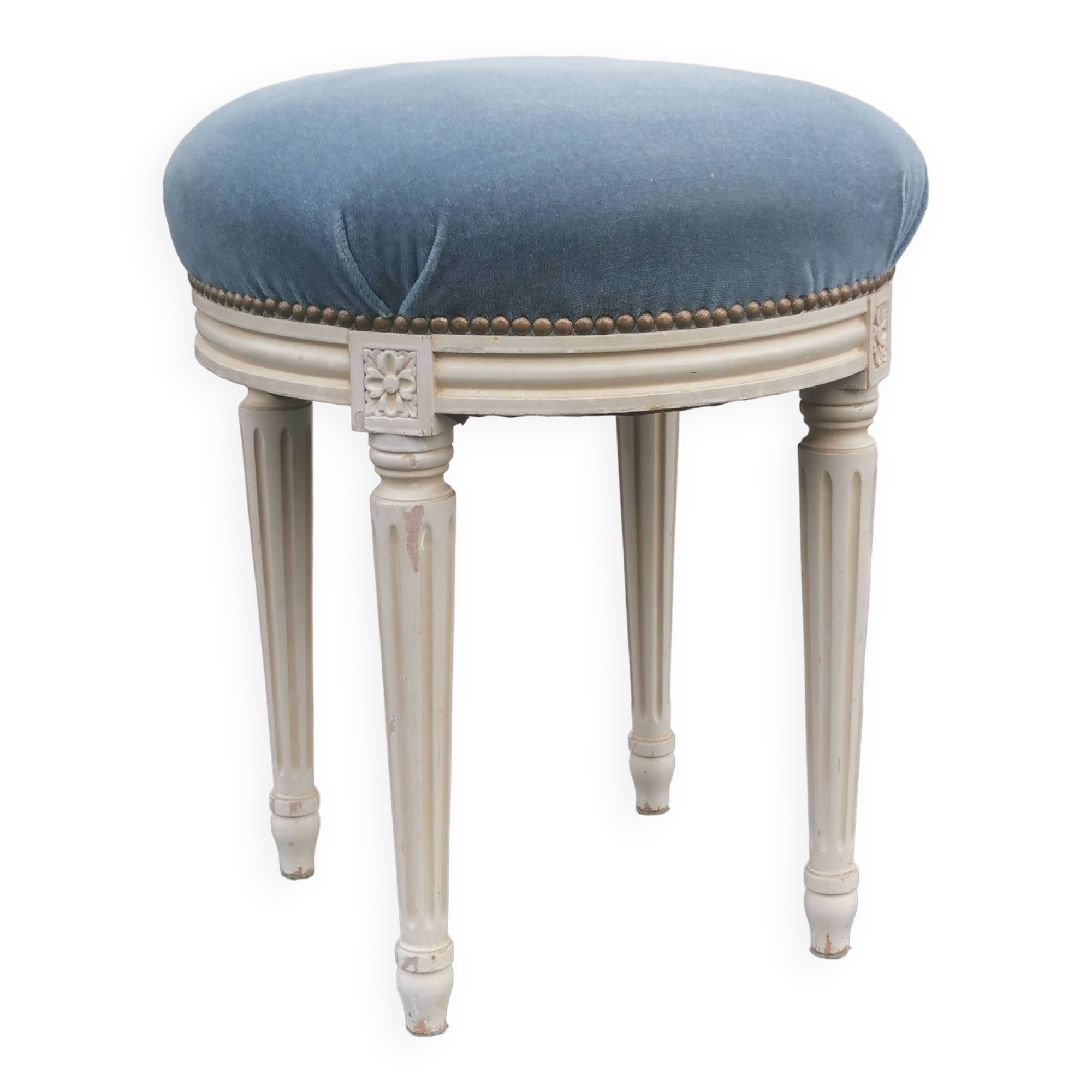 “Louis xvi” style upholstered stool