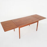 Scandinavian modern teak extendable dining table, 1950's