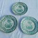 Set of 3 appetizers plates in earthenware of Bordeaux David Johnston XVIIth