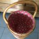 Rattan-work basket with vintage fabric