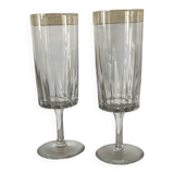 2 hollow crystal champagne glasses