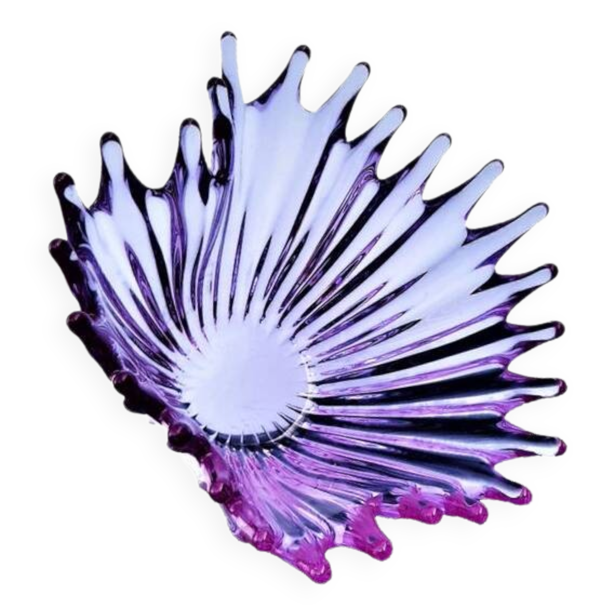 Vase - Large Purple Crystal Cup • Vintage • Cristallerie de Bayel • 1950