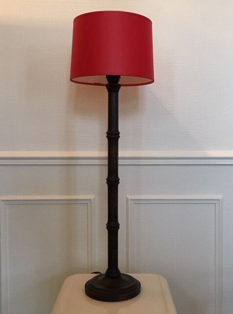 Bamboo-style wooden lamp