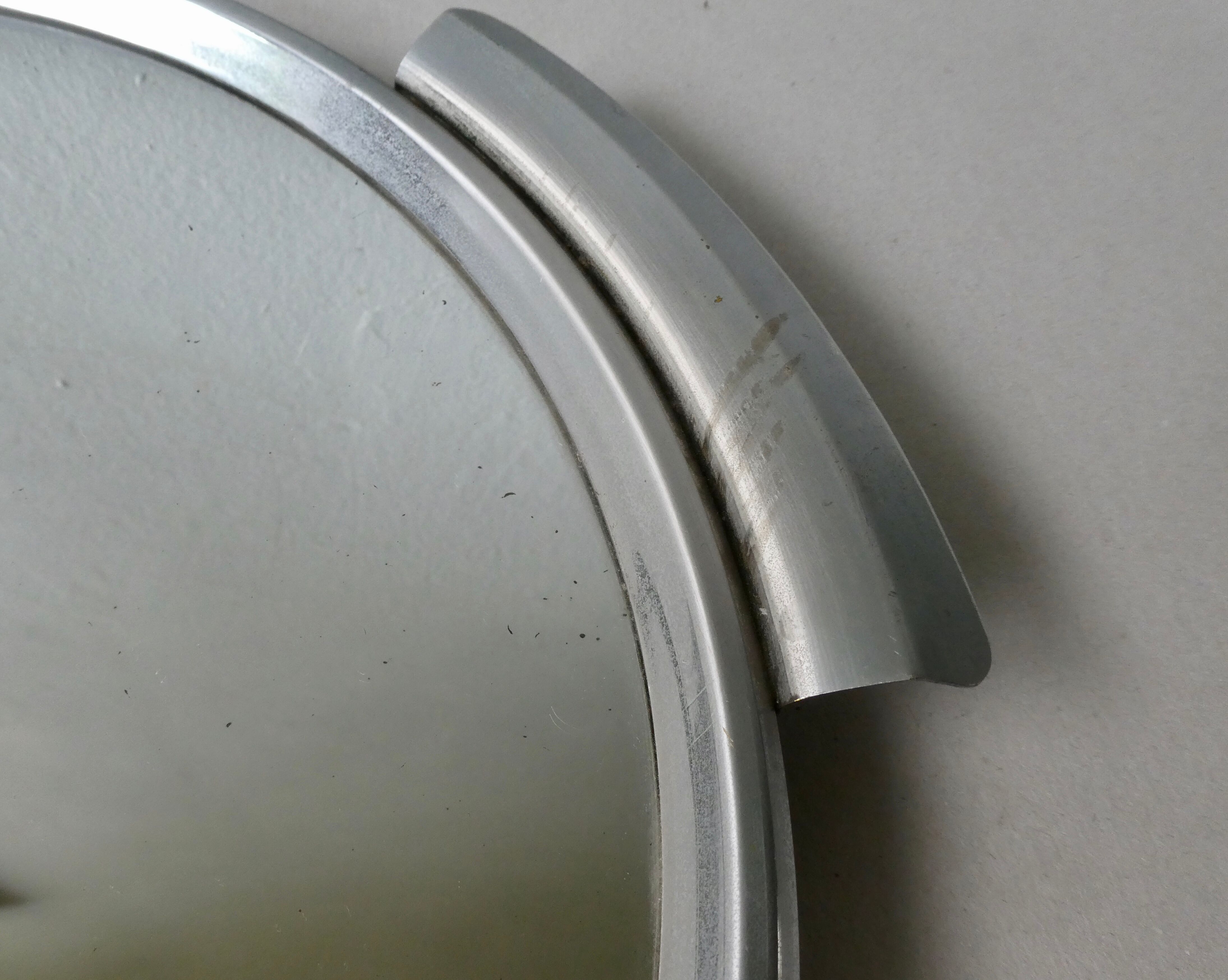 Art Deco service tray, mirror and chrome, 33 cm