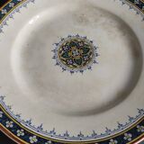 French vintage cake plate or cake stand for desserts or fruit, Sarreguemines, mod. Myosotis