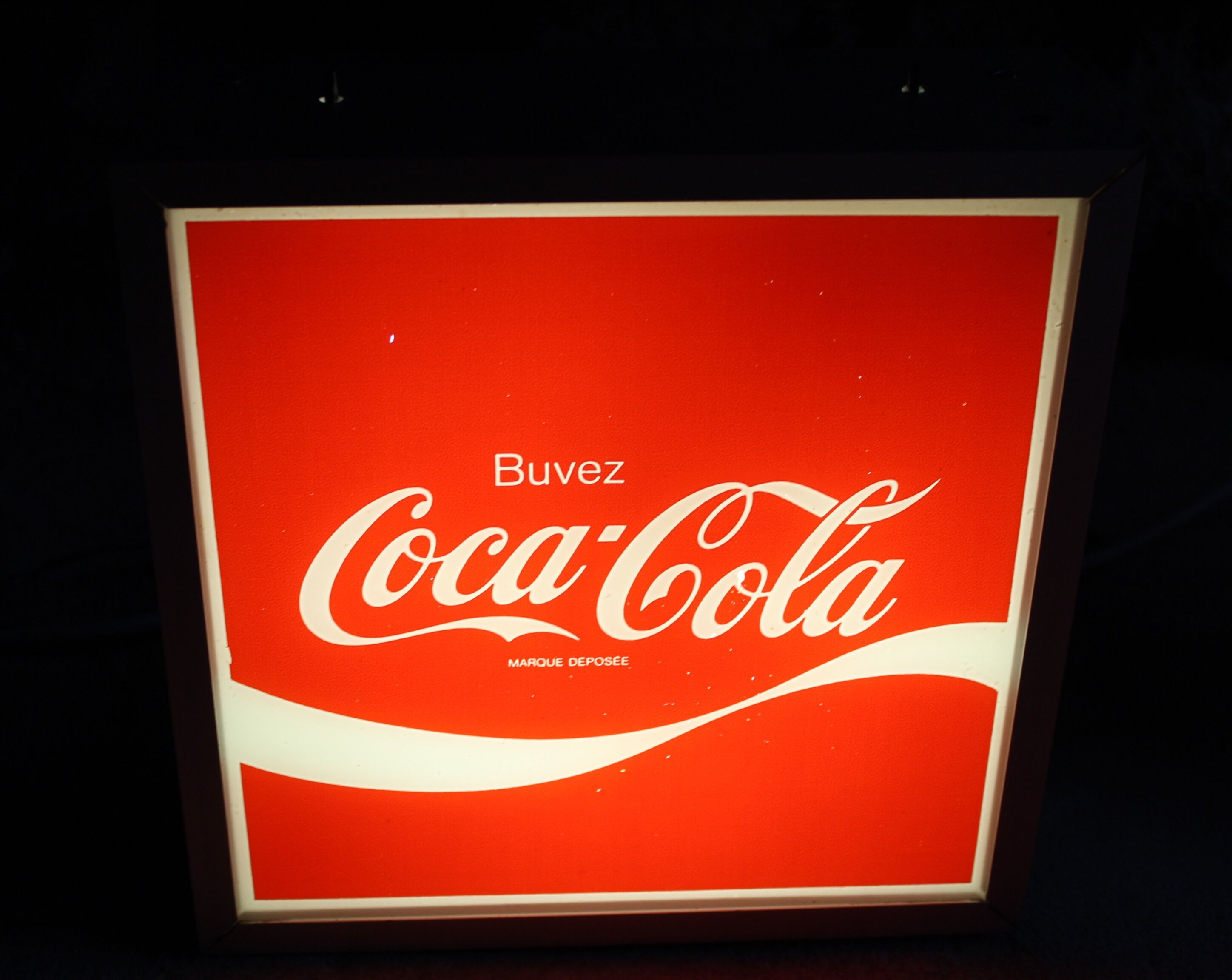 Illuminated Coca Cola bar sign