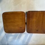 Pair of solid wood stools – vintage rustic style