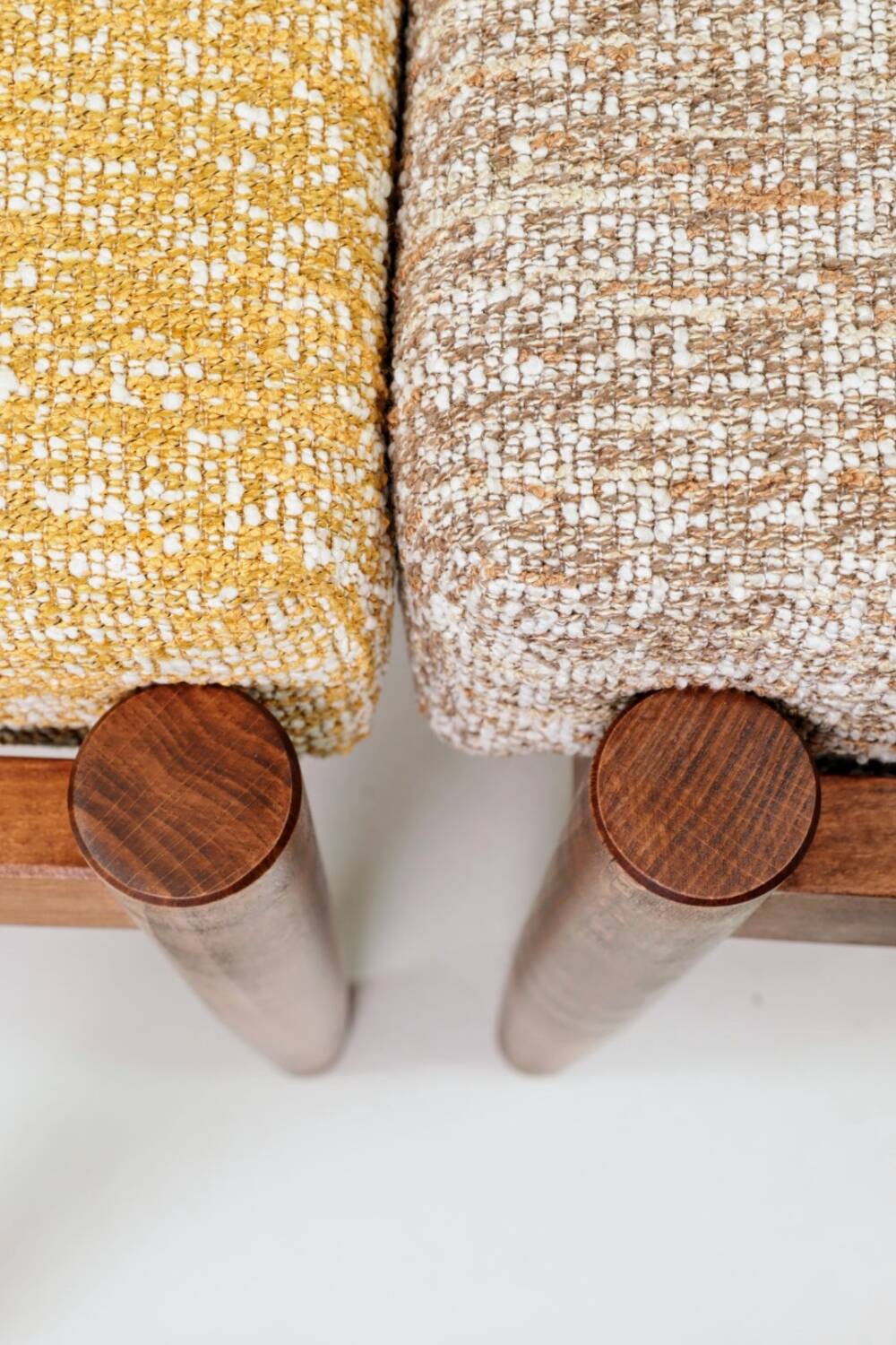 Scandinavian stool yellow mellow chocolate brown granola Set of 2