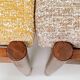 Scandinavian stool yellow mellow chocolate brown granola Set of 2