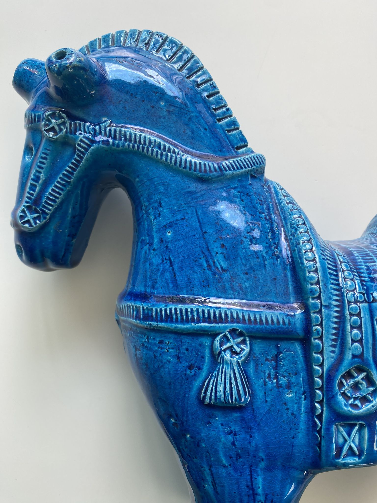 Bitossi Rimini Bleu 32cm cheval de Troie