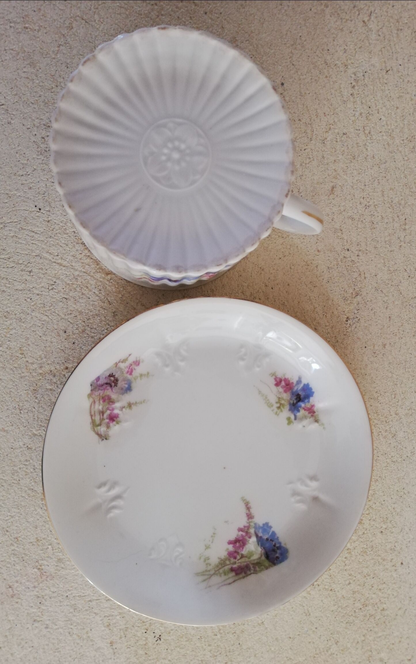 Limoges porcelain chocolate cup and saucer
